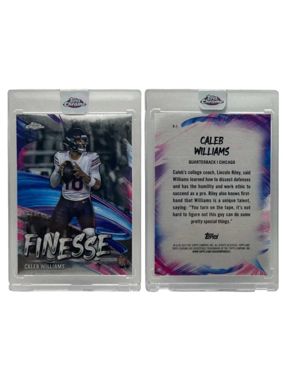 2024 Topps Chrome Finest Finesse #F-1 Caleb Williams Rookie Card (RC)